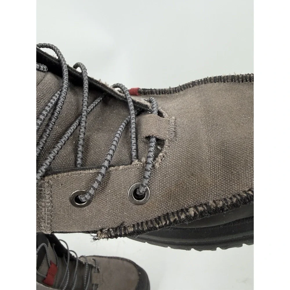 Hey Dude Bradley Waxed Canvas Gray And Black Boots Mens Size 11 Chukka Gorpcore
